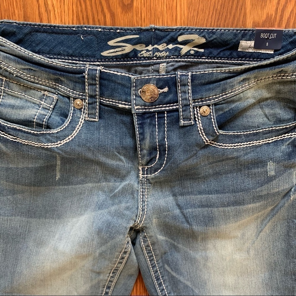 SEVEN 7 size 8 Women’s Blue Bootcut Denim Jeans - Picture 14 of 16